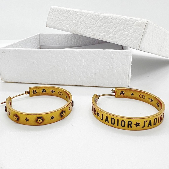 Dior gold hoops Clearance